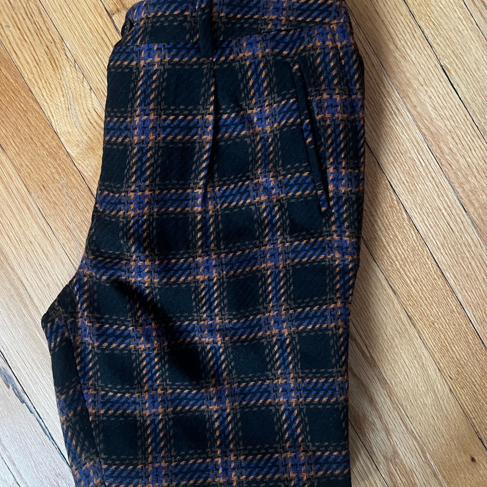 Scotch & Soda Men's Checkered Pants - Black and Orange